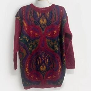 Vintage 90’s Michelle Stuart Abstract Print Mohair Sweater